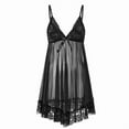 thumbnail image 4 of Soft Skin-Friendly Mesh Nightdress with Lace Trim & Adjustable Straps - Comfortable Loungewear Relaxing Camisole Dress, 4 of 6