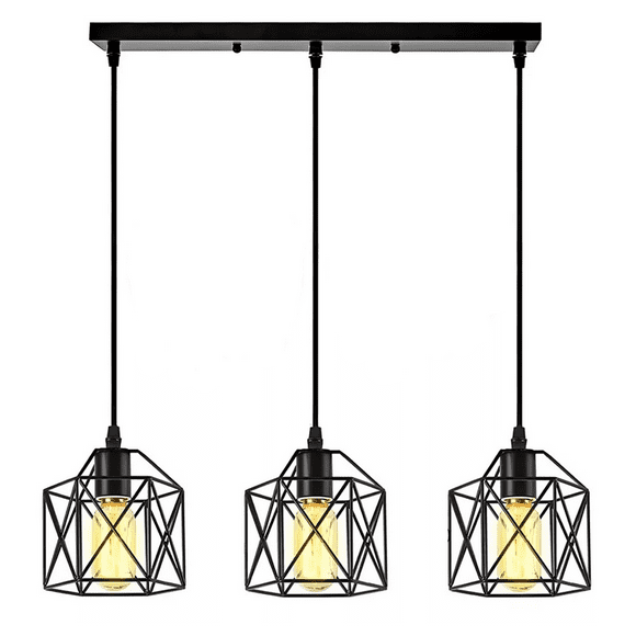 Lámpara de Techo Decorativa Vintage Lumitek Candelabro de 3 Cabezas