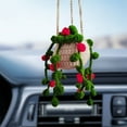 thumbnail image 4 of Pnellth Car Mirror Hanging Accessory Handmade Knitted Crochet Potted Plant Rear View Decor Car Interior Accessories, 4 of 10