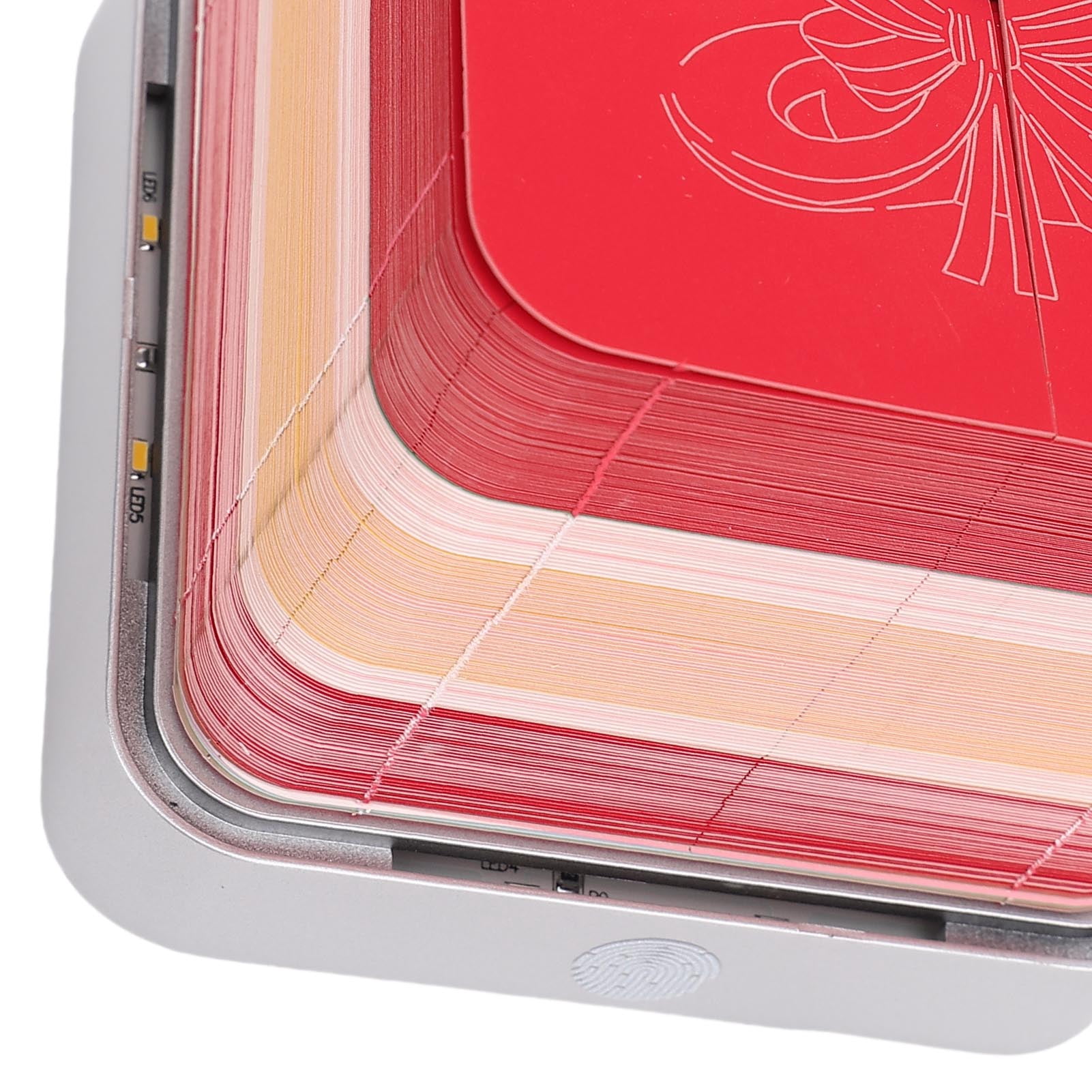 Yajisi Rose Bouquet 3D Memo Pad with Light, 2026 Calendar, Paper Carving Hand Tear Art Notepad Sculpture for Desktop Decor Birthday Gift, Red (3.86x3.86x3.66 in / 9.8x9.8x9.3 cm)