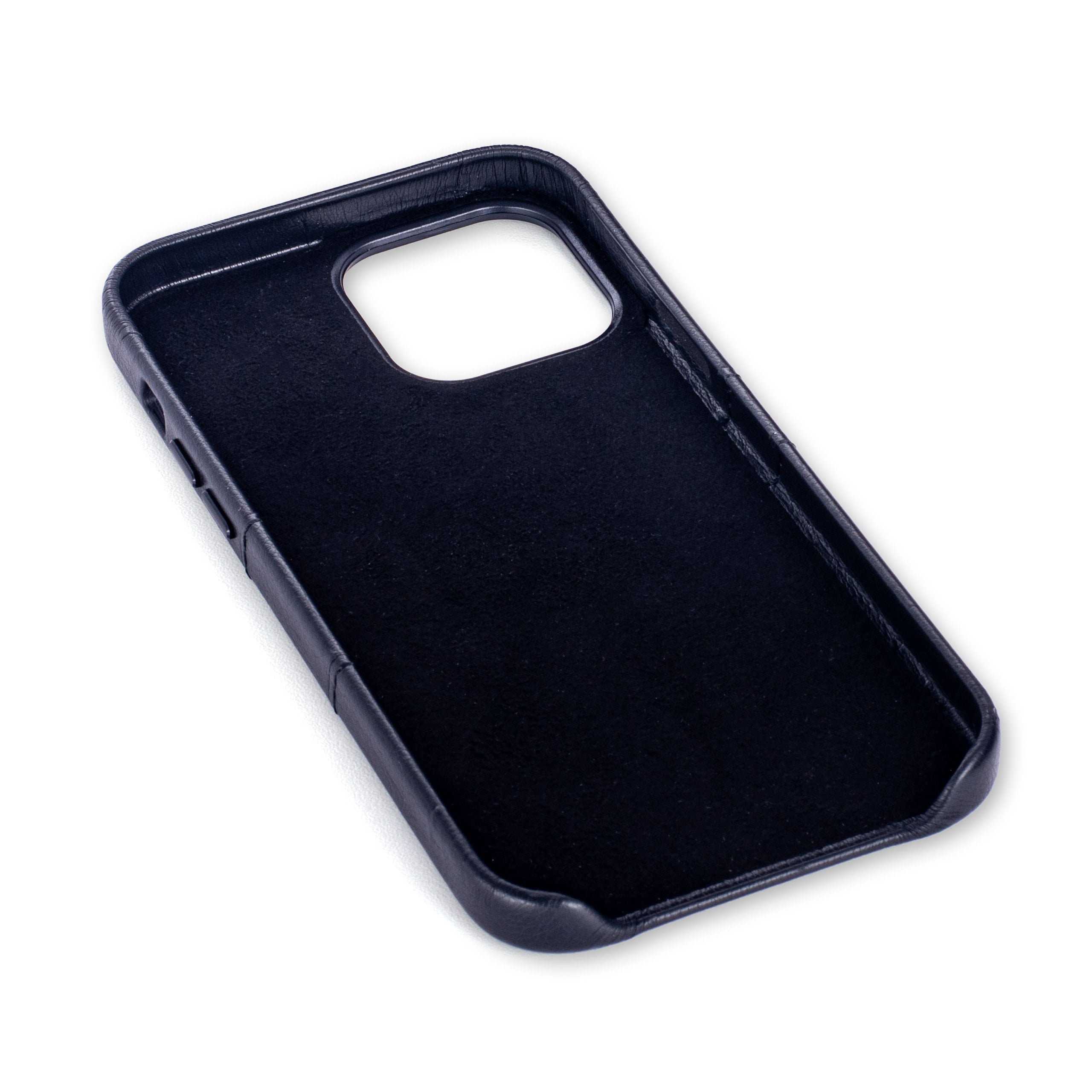Dockem iPhone 13 Pro Max Exec M2 Wallet Case; Built-in Metal Plate, 2 Card Slots, Premium Synthetic Leather, Black