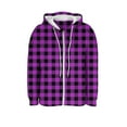 thumbnail image 4 of Womens Full Zip Knitted Hoodies, Zip Up Sweatshirts for Women Fall Fashion Plaid Printed Drawstring Long Sleeve Pullover with Pockets, 4 of 6
