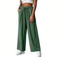 thumbnail image 6 of Tumotour Linen Pants for Women Plus Size Athletic Workout Running Slacks Drawstring Pocket Wide-Leg Pants Summer Beach Trousers, 6 of 7