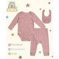 thumbnail image 5 of Millie & Myles Infant Pants Set - Baby Clothes for Boys and Girls with Bib and Long Sleeve Bodysuit, 5 of 7