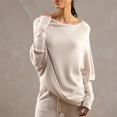 thumbnail image 2 of Wweixi Off Shoulder Draped Jumpers Soft And Cozy Fall Sweaters For Women Easy To Clean And Care Dark grey, 2 of 6