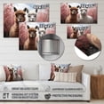 thumbnail image 4 of Designart "Alpacas beautyful Alpacas II" Animals Metal Art Living Room, 4 of 5
