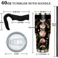 thumbnail image 5 of 40 oz Tumbler with Handle and Straw Leak Proof 40 oz Goth Moon Floral Cup Insulated Stainless Steel Gothic Coffee Travel Mug Slim 40oz Tumbler with Handle Goth Gifts for Women, 5 of 6