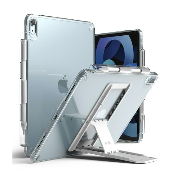 Ringke Fusion Case & Outstanding Tablet Stand Combo for iPad Air 4 - Clear & Light Gray