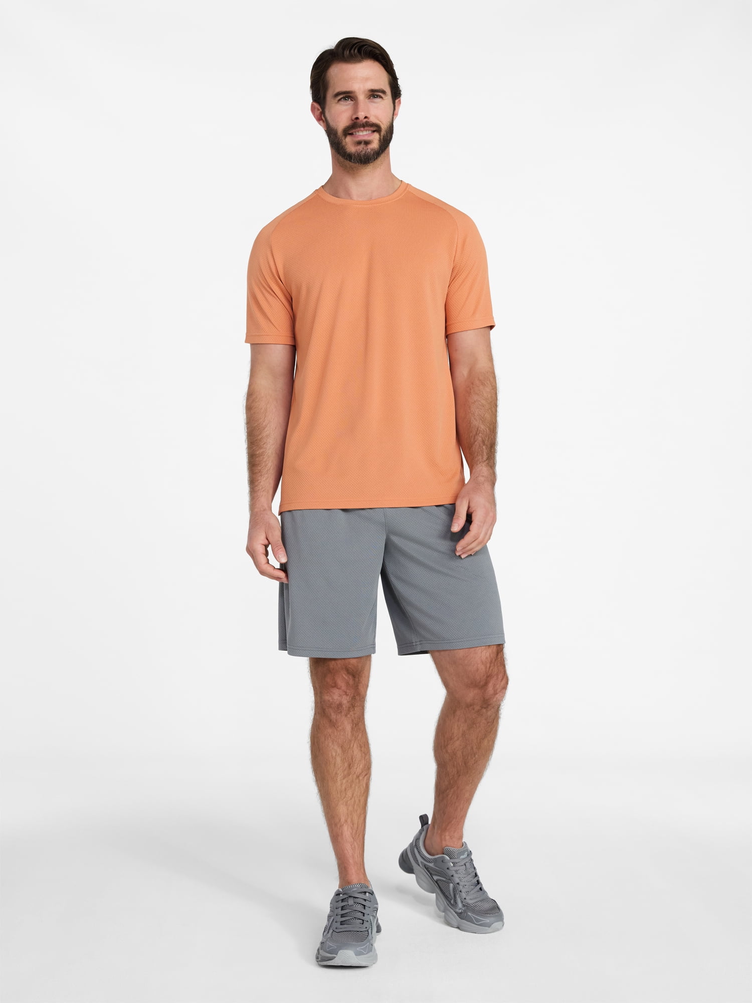 Athletic Works Men's and Big Men's DriWorks Mesh Tee with Short Sleeves, Sizes XS-5XL