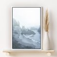 thumbnail image 2 of PixonSign Framed Canvas Print Wall Art Rock Formations on Beach Shore Nature Wilderness Photography Realism Modern Landscape Expressive Blue Metallic for Living Room, Bedroom, Office - 24"x36" White, 2 of 5