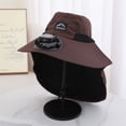 thumbnail image 2 of Solar Fan Hat Wide Brim Hat with Fan Sunscreene Neck Flap 3-Speed Outdoor Sun Hat for Fishing,Hiking,USB Solar Charging, 2 of 3