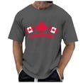 thumbnail image 3 of T-Shirts Summer Short Sleeve Breathable Comfortable Maple Leaf Flag Pattern Tee Shirts Men Grey XXL, 3 of 4