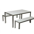 thumbnail image 4 of Pangea Home Breeze 3-piece Aluminum Frame Patio Dining Set in White, 4 of 5