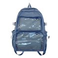 thumbnail image 1 of Large Capacity Blue Backpack, Kawaii Backpack with Transparent in for Women and Teens; Includes to Display Pins and Accessories Multiple Pockets, Backpack *1, 1 of 2