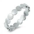 thumbnail image 1 of Beautiful High Polish Repeating Circle Ring .925 Sterling Silver Band Jewelry Female Male Size 5, 1 of 4