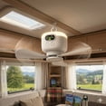 thumbnail image 2 of Laybasic 10.5" Portable Ceiling Fan with Light, 8000mAh Battery Operated Rechargeable Camping Fan with Remote & Timer, 4 Speeds Tent Fan Hanging Wireless Fan for Camping, RV, Canopy, Dormitory, 2 of 9