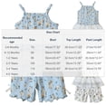 thumbnail image 4 of Stamzod Girls 2 Piece Outfits Summer Clothes Lace Ribbed Floral Cami Top + Shorts Set Casual Girls Short Sets Beige 3 Months, 4 of 6