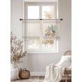 thumbnail image 3 of Summer Coastal Sheer Curtains 45 Inch Length 2 Panels Set Window Treatments, Nautical Beach Marine Life Beige Striped Rod Pocket Semi Curtains for Living Room/Bedroom/Kitchen Décor, 104"W x 45"L, 3 of 7