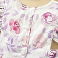 thumbnail image 4 of MZXELPRJD Baby Girl Romper Floral Ruffle Boys' Clothing Sets Trim Romper with Headband Fleece Onesie 12-18 Months Baby Boy Santa Outfit 0-3 Months Sweater Onesie Baby Girl Kids Cheerleading Outfit, 4 of 9