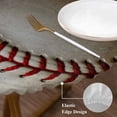 thumbnail image 3 of Vintage Baseball Round Tablecloth, Fitted Table Cover with Elastic for 36"-44" Round Tables, Classic Sport Retro Art Wooden Table Cloth Outdoor Indoor Dinning Party Waterproof Tablecloths, 3 of 7