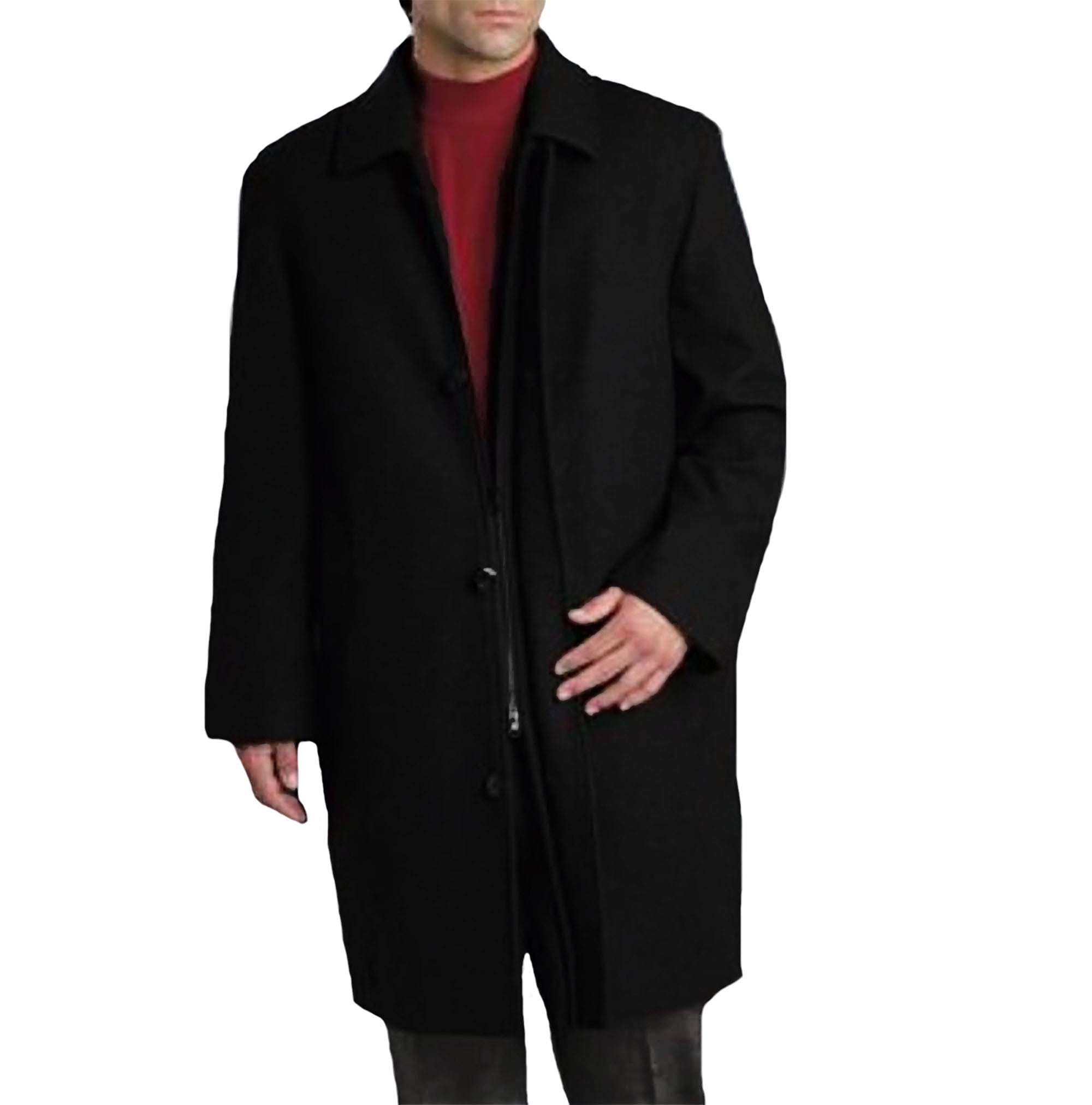 Mens Single Breasted Wool Cashmere Overcoat Topcoat Full Length ...