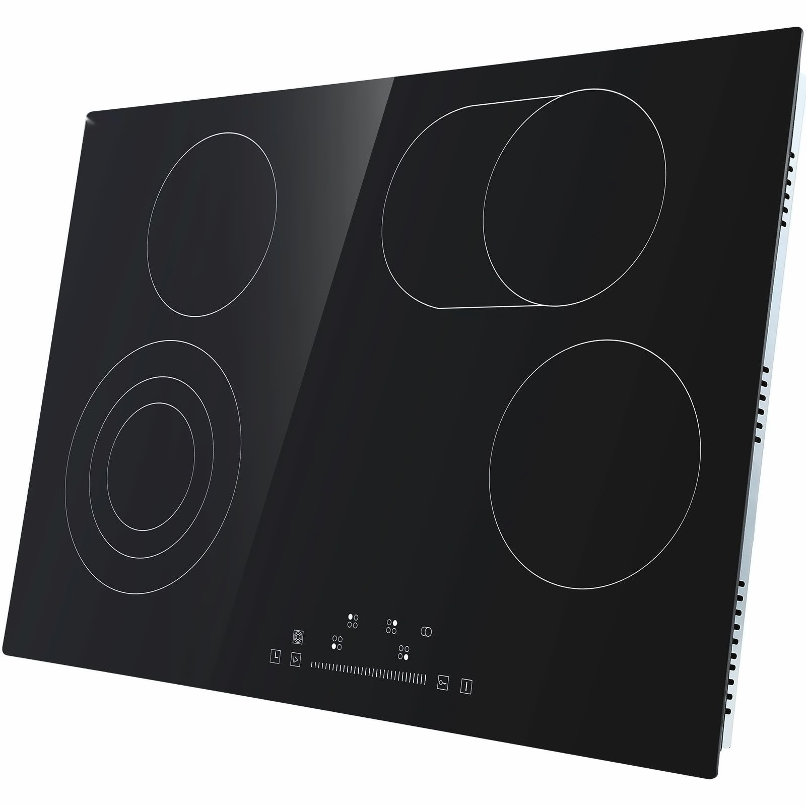 Electric Stove Top 30.3 x 20.5 inch, 4 Burner Glass Cooktop, 240V Radiant Cooktop with Touch Control, Timer & Child Lock, 9 Power Levels for Cooking