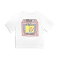 thumbnail image 2 of MTV What'S On Tv Women's Boxy Cropped T-Shirt Casual Graphic Tee, 2 of 6