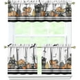 thumbnail image 6 of Halloween Kitchen Curtains and Valances 3-Piece Set, Pumpkin Bat Skull Halloween Kitchen Decor, Horror Halloween Kitchen Curtains and Valances Short Curtain Set for Kitchen Bedroom Decor 24Inch, 6 of 6