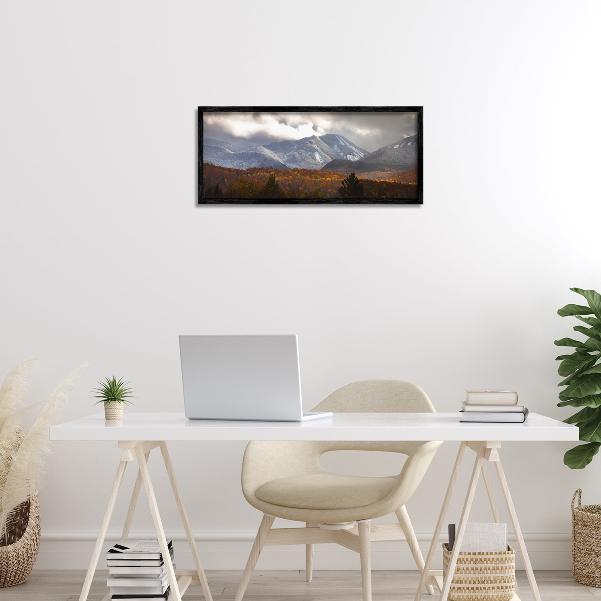 Stupell Industries Colliding Seasons Mountainscape Black Framed Giclee Art, design by Jonathan Zaharek