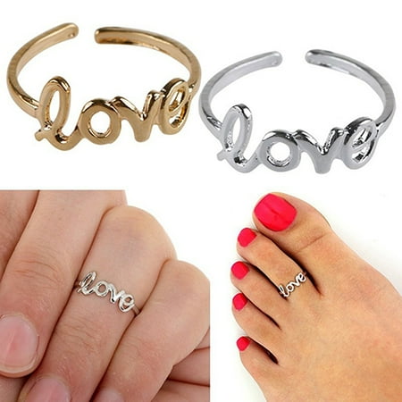 Adjustable Open Toe - ZeAofa Women's Fashion Simple Hollow Love Adjustable Finger Toe Open Ring Beach Jewelry