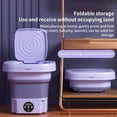 thumbnail image 4 of 1 Set 8L Washing Machine Blue Light Drain Basket Intelligent Imitation Hand Washing 3 Levels Timing Vibration Wave US Plug Folding Laundry Tub Home Supply, 4 of 8