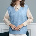 thumbnail image 2 of FAIWAD Sweater Vest Women V Neck Sleeveless Cable Knit Pullover Casual Lightweight Fall Winter Tops, 2 of 4