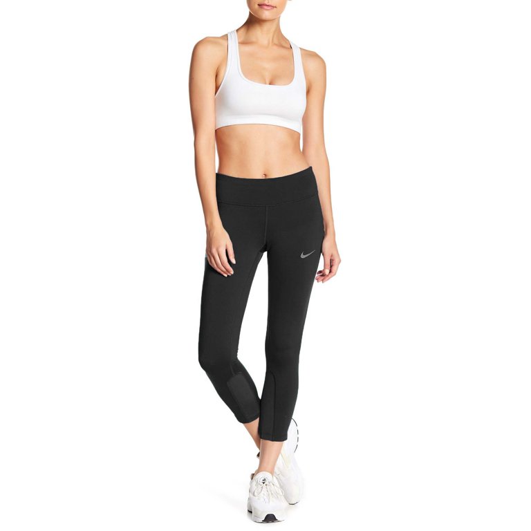 Nike Running Cropped Leggings Tight Pants Womens Small Black Dri-Fit P