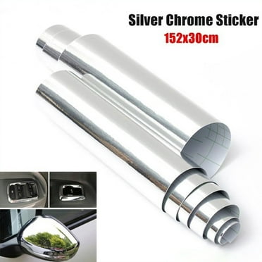 Chrome Mirror Vinyl Wrap Film Auto Car Sticker Decal Anti UV Waterproof - Silver