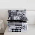 thumbnail image 4 of Erosebridal Western Bedding King Cowboy Horse Comforter Set Teen Boho Western Bull Cow Print Bedding Sets American Wild West Comforter Blue Farmhouse Buffalo Plaid Decor 2 Pillow Cases, 4 of 7