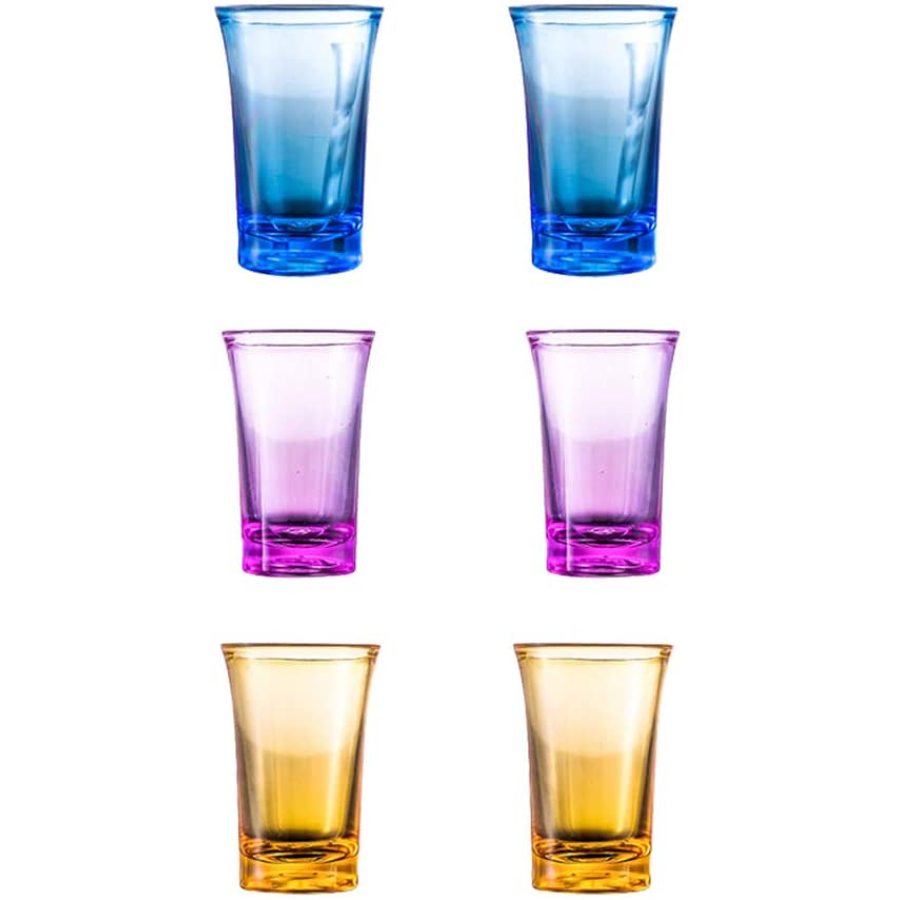 Pieces Colored Shot Glass Set, Heavy Mini Base Shot Glass Set, Colored Shot  Glasses Bulk, Tequila Cups Small Glass