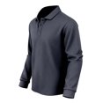 thumbnail image 7 of Men's Lightweight Geometric Texture Long Sleeve Knit Sweaters Quarter Button Solid Color Polo Pullover, 7 of 7