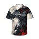 thumbnail image 1 of Balery Red Black Ink Style Bald Eagle Camisas hawaianas de manga corta para hombre, camisas playeras de corte holgado, camisas de vacaciones con botones,3X-Large, 1 of 7