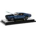 thumbnail image 2 of 1970 Ford Mustang Mach 1 428 Dark Blue Metallic w/ Bright Blue Stripes Ltd Ed to 7000 Pcs 1/24 Diecast Model Car M2 Machines, 2 of 3