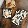thumbnail image 5 of Cute Cat Kitchen Oven Mitt and Pot Holder Sets 2 Pcs for Baking, Cooking and Grilling, Heat Resistant Up To 392 °F, 5 of 7