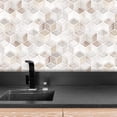 thumbnail image 2 of Walplus Peel and Stick Backsplash Beige Stone Hexacube Wall Tile Decals 60 Pcs 12" x 6", 2 of 3