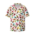 thumbnail image 4 of Uemuo Ice Cream Popsicles Pattern Cotton Linen Short Sleeve Shirts,Casual Lightweight Button Down Shirts,Vacation Beach Summer Tops-XX-Large, 4 of 7