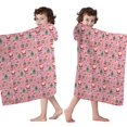 thumbnail image 4 of Pink Christmas Santa and Tree Pattern Hooded Bath Towel，60"x35" for Ages 3 To 12 Kids, Quick Dry Lightweight Soft Microfiber Hood Beach Towel Cover Up for Kids, 4 of 7