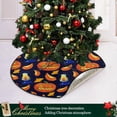 thumbnail image 5 of Fall Autumn Pumpkins Christmas Tree Mats Waterproof Tree Skirt, Jack O Lantern Xmas Tree Stand Tray Mat Floor Protector Pad for Holiday Party Decoration, 28.3", 5 of 6