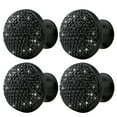 thumbnail image 6 of Zoyueyie 4pcs Aluminum Alloy Door Knobs Shining Rhinestone Mushroom Design Pull Handle Creative Drawer Knobs Cabinet Door Handle Furniture Knob for Home (Black), 6 of 6
