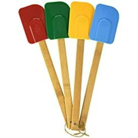 Good Cook Set of 4 Silicone Spatulas with Bamboo Handles