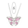 thumbnail image 6 of Xeyise 2Pcs/Set Necklace Earrings Set Shiny Rhinestones Butterflies Shape Pendant Necklace Stud Earrings Set Jewelry Gift, 6 of 8