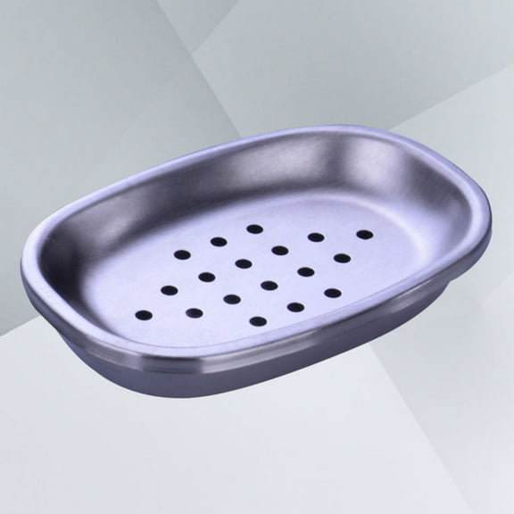 Stainless Steel Double Layer Soap Dish with Removable Tray for Better Draining and Longevity 7.5 x
