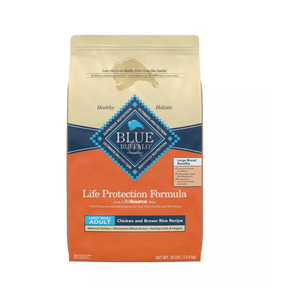 Blue Buffalo Life Protection Large Breed Adult Chicken and Brown Rice Recipe Natural Dry Dog Food 30 lb