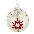 thumbnail image 4 of Kurt Adler 80MM Silver with Red Snowflake Glass Ball Ornaments, 6-Piece Set, 4 of 5